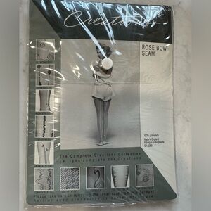 Pretty Polly Rose Bow Seam Hosiery - Black